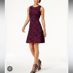 Tommy Hilfiger purple and navy floral shift dress Size 4